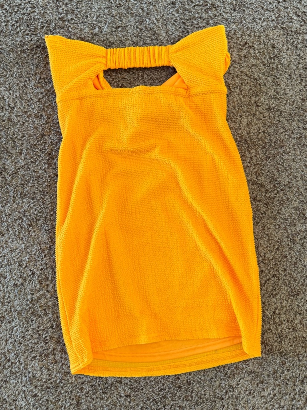 Fashion Nova “Having Fun” Textured Orange Mini Dress – Size L – NWOT - Picture 5 of 6